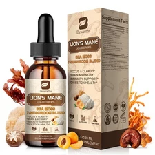 Lions Mane Mushroom Liquid Drops with 6 Mushroom Complex & Irish Sea Moss