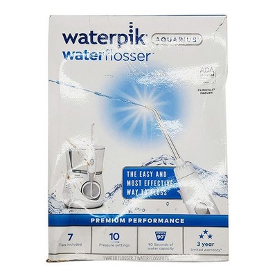 Waterpik Aquarius Water Flosser With 10 Settings, 7 Tips, WP-660, White - ''READ''