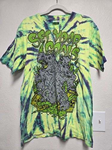 "Set Your Goals" Band  T-Shirt Green Mens Medium