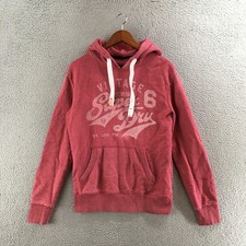 Superdry Vintage Logo Heritage Hoodie Sweatshirt Mens S Red Long Sleeve Hooded