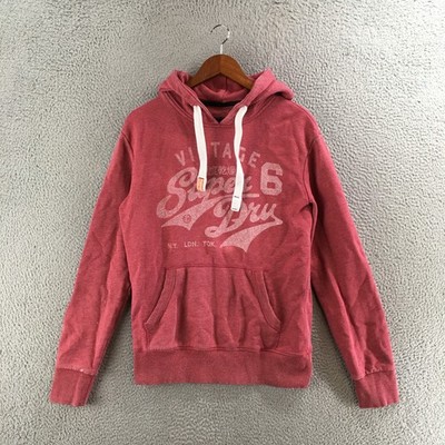 Superdry Vintage Logo Heritage Hoodie & Sweatshirt Mens S Red Long Sleeve Hooded
