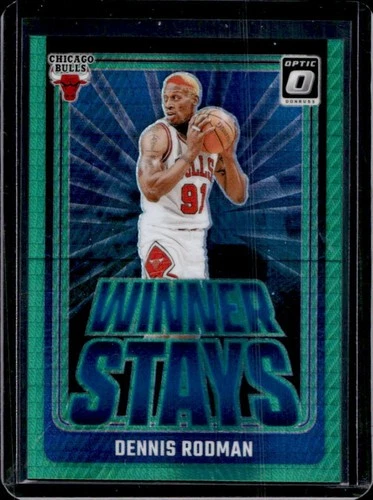 2024-25 Panini Donruss Optic Dennis Rodman Winner Stays Hyper Green #/249 Bulls