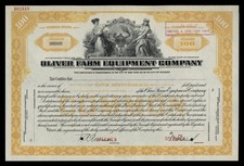 Oliver Farm Equipment Company. Stock Certificate.