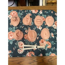 Set of 7 Silicone Piercing Display Models w/ Piercing Clamp   Used