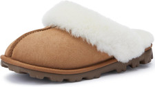 Women'S Genuine Australian Sheepskin Slippers, 18Mm Wool Pile, Memory Foam, Dura