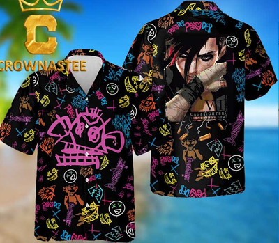 Arcane League Of Legends VI Violet Cage Fighter Graffiti Summer Hawaiian Shirt