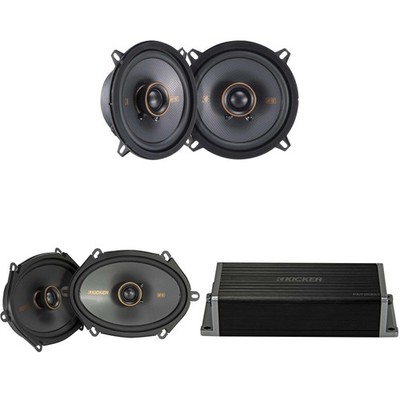 Kicker 47KEY2004 4-Channel DSP Smart Amp w/ 51KSC 6x8'' & 5.25'' Audio Upgrade ...