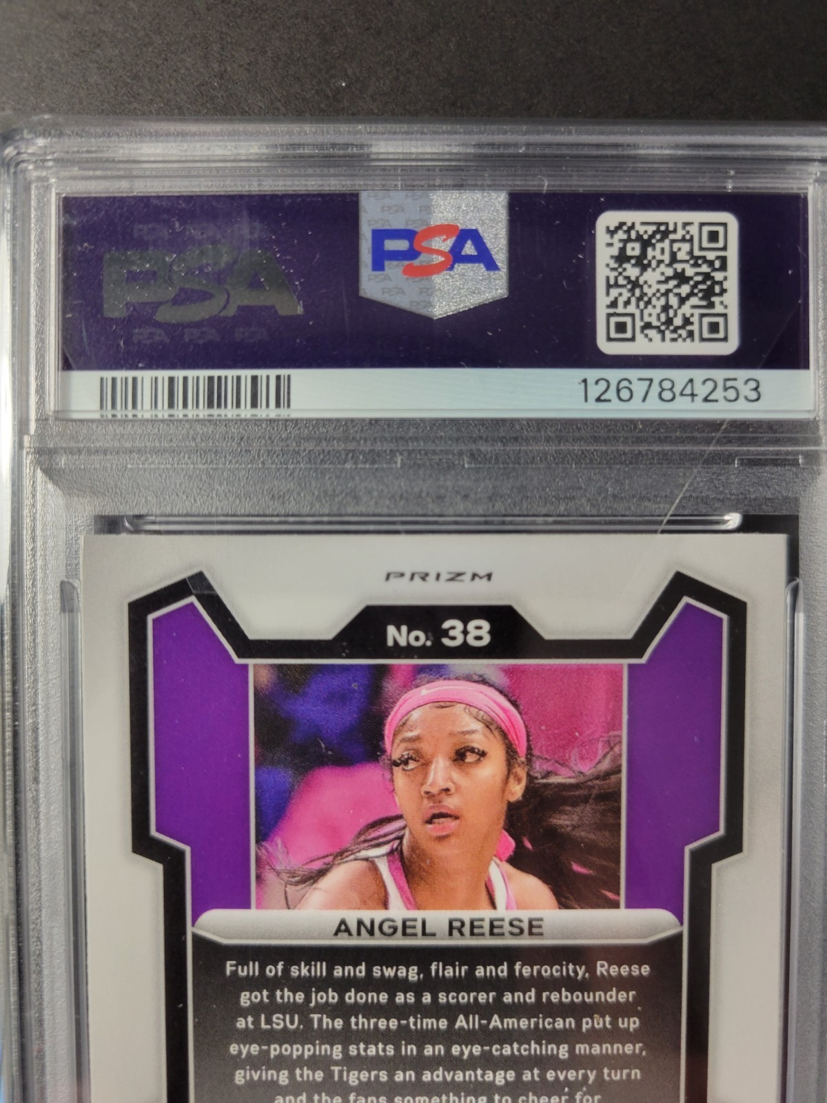 2024 Panini Prizm Draft Picks ANGEL REESE Snakeskin Prizm RC SP PSA 8 NM-MT view 6