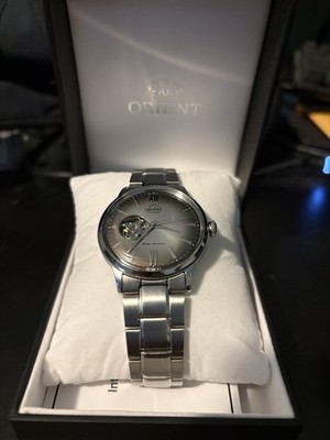 Orient Star Automatic Mechanical Open Heart Gray Dial 39mm Steel Bracelet Box