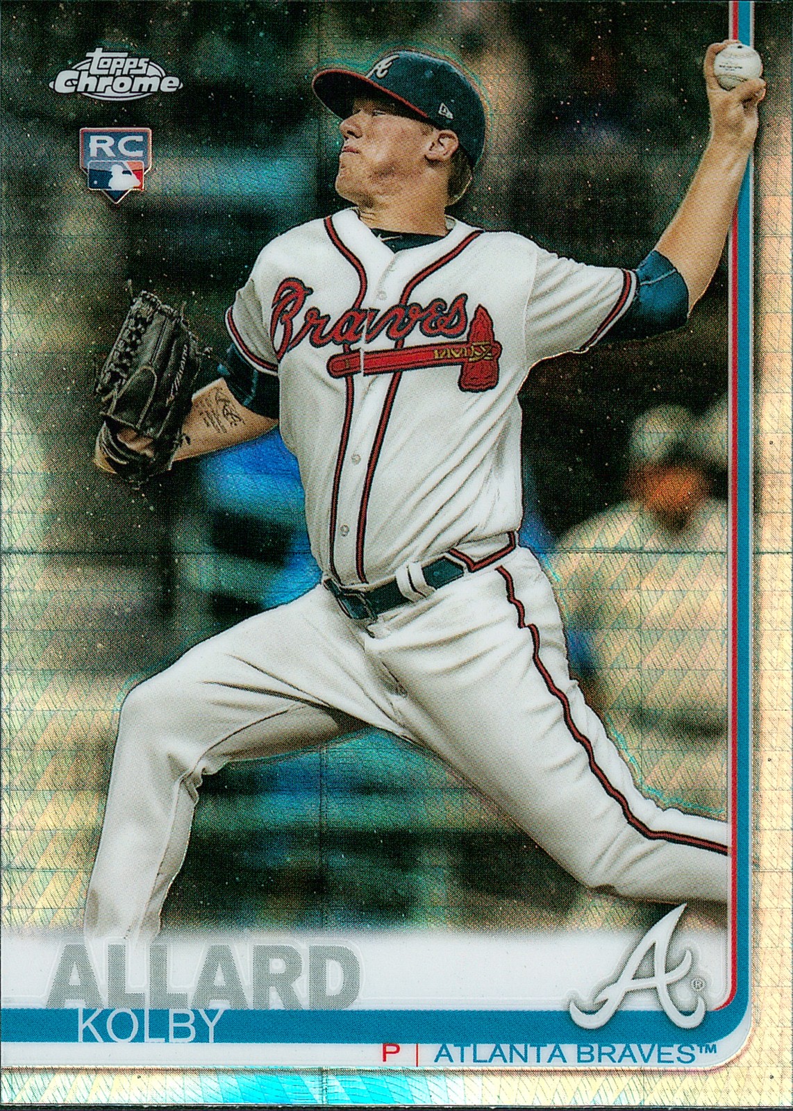 2019 Topps Chrome Prism Refractor #99 Kolby Allard RC Atlanta Braves