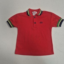 VINTAGE IZOD LACOSTE Kids JG Polo Shirt 4 Crocodile Logo Preppy 70s 80s Retro M5