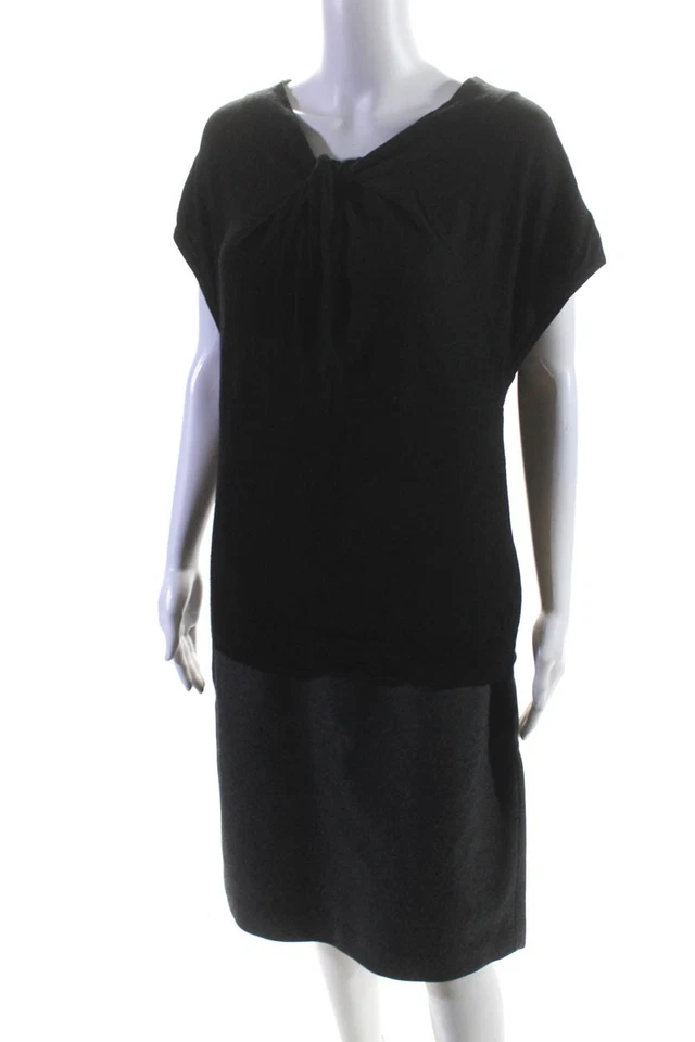 Blusa tejida falda lápiz negra gris talla S M Viktor And Rolf J Crew para mujer lote 2 Foto 4 de 4