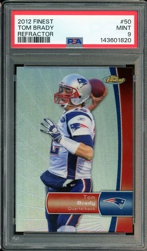 2012 TOPPS FINEST #50 TOM BRADY MINT PSA 9 REFRACTOR