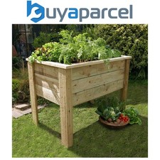 Zest Wooden Deep Root Planter Raised Vegetable Flower Bed Garden 1m