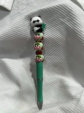 Fancy Beaded Pens Set of 3 Retractable Ball Point With 3 Refills