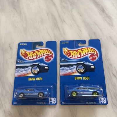 SUPER SELTENE HOT WHEELS BMW 850i BLAU X 2 VERSCHIEDENE RÄDER VARIANTE aus 2000 