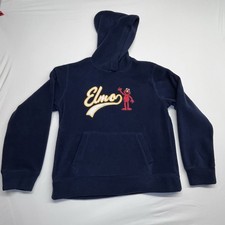 Sesame Street Youth L Y2K 2004 Elmo Blue Hoodie Shirt 00  s Fall Sweatshirt