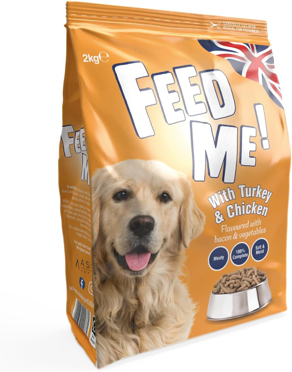 Hilife FEED ME! - Complete Dry Dog Food - Turkey Chicken Bacon Vegetables - Soft
