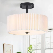 Semi Flush Mount Ceiling Light,12.5 inch Ceiling Light Fixture,Black Flush Mo...