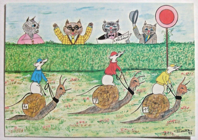 AK SIZI ET LES TURFISTES, SCHNECKENRENNEN, Monika Thomas, L'Escargo (CAT12-8)