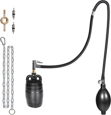 2 Inch Inflatable Pipe Plug Balloon Kit with Extension Hose,Safety Chain Pump,