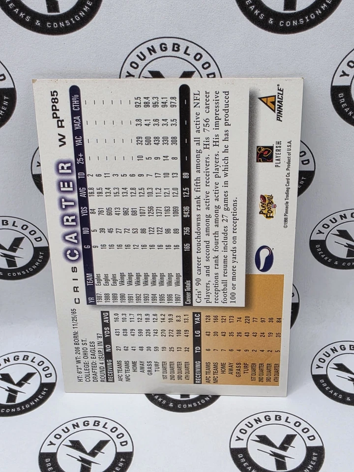 1998 Score Showcase Series Artist Proof Cris Carter #PP85 HOF - Image 2 of 2