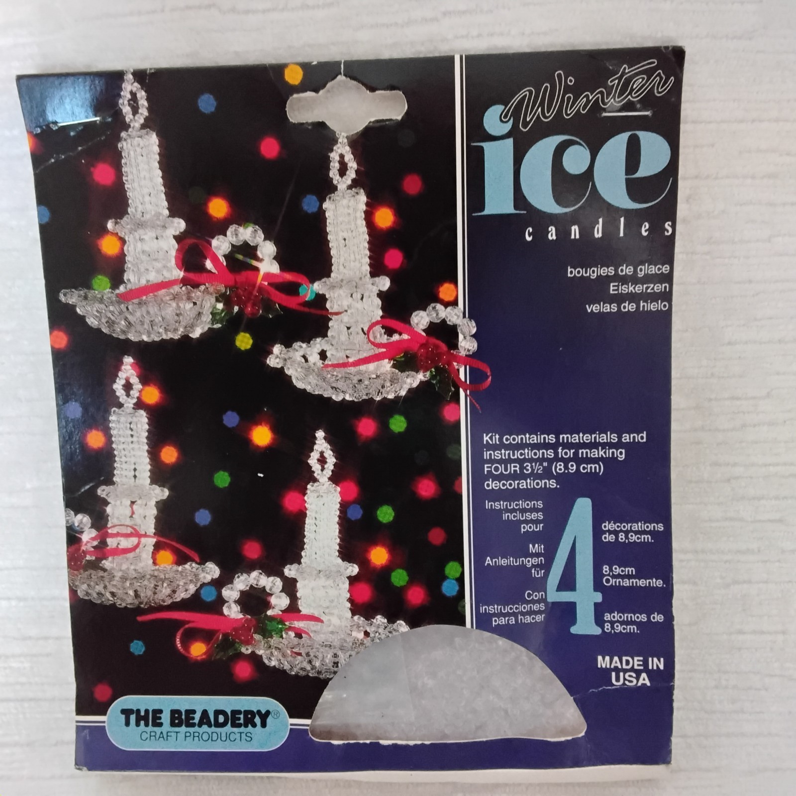 The Beadery Winter Ice  Christmas Ornament Kit “Candles'' #4836 Vintage 1992 Nos