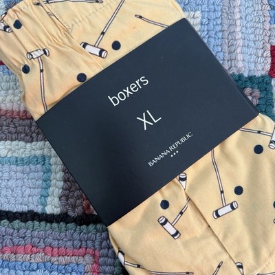 Banana Republic XL Men's Boxer Shorts Croquet Ball Yellow 40-42 Cotton New