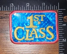 1st Class First Class Reflective Blue & Pink Novelty Patch