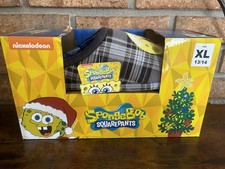 Nickelodeon SpongeBob SquarePants Plush Slippers Slip On XL 13/14 New In Box