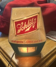VINTAGE 1960s SCHLITZ BEER SIGN CLOCK COLOR WHEEL MOTION Cash Register WORKING!