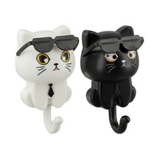Whimsical For Kitten Coat Hook Set of 2 Fun Storage Solution for Home Use