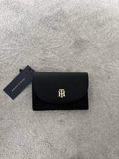 Image of Women’s New Tommy Hilfiger Black Monogram Medium Card & Coin Purse Wallet