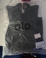 ALO Full Zip Black Hoodie Size M Long Sleeve Zip Crew Neck