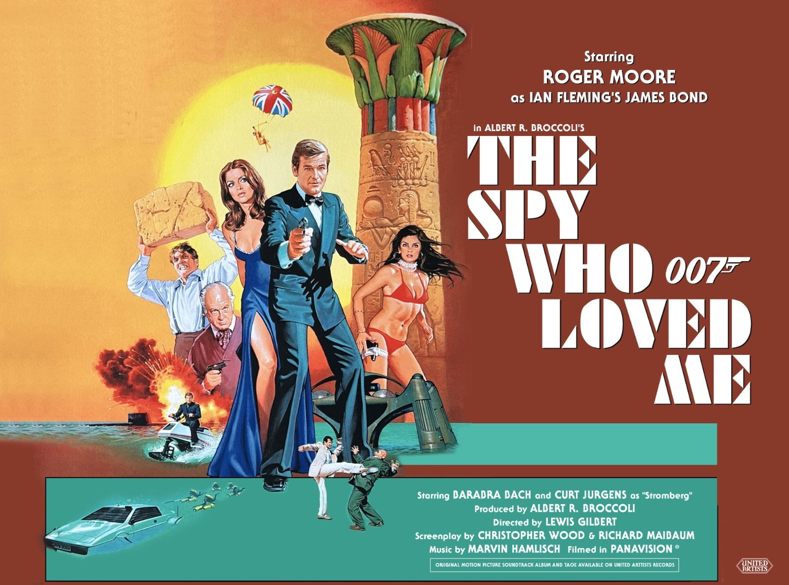 THE SPY WHO LOVED ME 1977 quad poster print 30x40