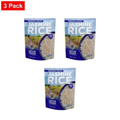 Lotus Foods, Organic White Jasmine Rice, 8 Ounce - 3 Pack