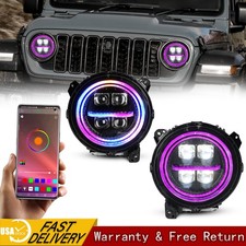 Rgb Led Headlights For 2018-2026 Jeep Wrangler Jljlu 2020-2025 Gladiator Jt Rgb Led Headlights For 2018-2026 Jeep Wrangler Jljlu 2020-2025 Gladiator Jt