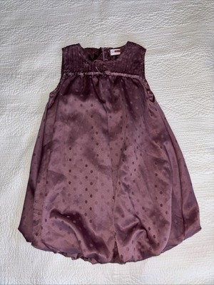 name it brand plum sleeveless party dress girls size 7-8Y; sateen