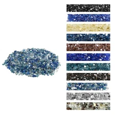 VEVOR 10 LBS Fire Glass 1/2-Inch Fireplace Glass Rocks Cobalt Blue Aqua