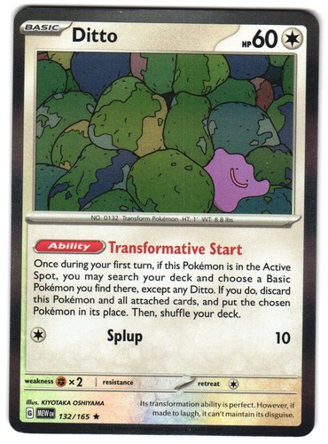 Carte Pokémon TCG: Ditto (132/165) & Villeplume (045/165) Non-Holo - Set 151 - Inglesi - Quasi MINT