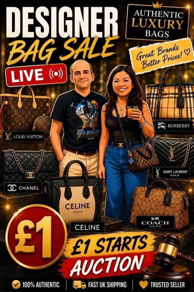Designer Live Auction-Louis Vuitton, Chanel, Celine, Gucci. Burberry, Coach