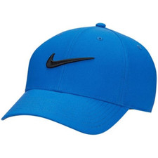Nike Dri-Fit Performance Club Cap Structured Swoosh Hat Game Royal S M L blue 