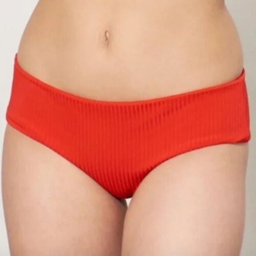 NEW Mara Hoffman Red Nora Ribbed Bikini Bottom Vacation Resort Beach Pool UPF50+