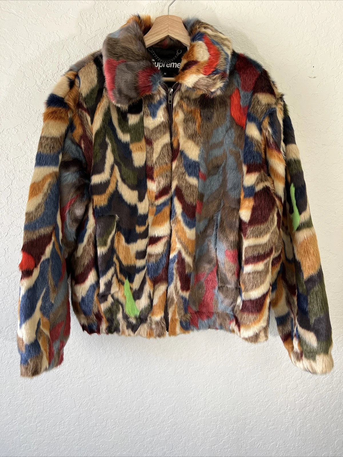 veste suprême moyenne flambant neuve bombardier multicolore fausse fourrure automne2022