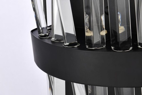 Crystal Wall Sconce Black Dining Room Hallway Bedroom Bathroom 2 Light Fixture - Picture 6 of 7