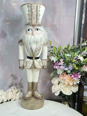Mark Roberts 40'' Christmas Nutcracker Cream Gold Luxury Decor