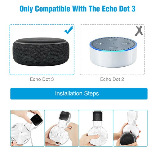 2025 Amazon Alexa Echo Dot 3rd Generation Wall Mount Stand Socket Bracket Holder - Picture 4 of 14
