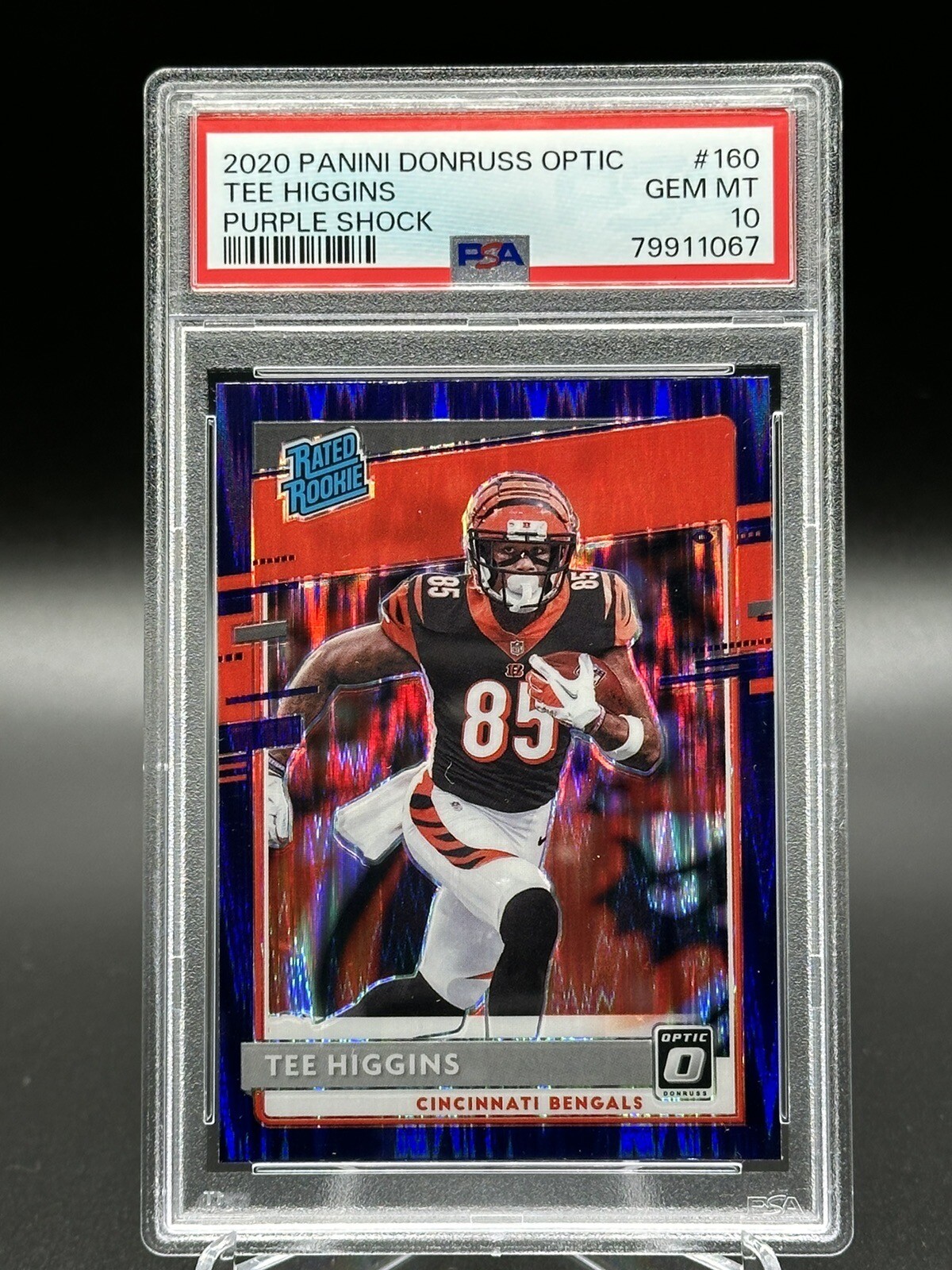 2020 Donruss Optic Tee Higgins Rated Rookie Purple Shock Prizm PSA 10 RC #160