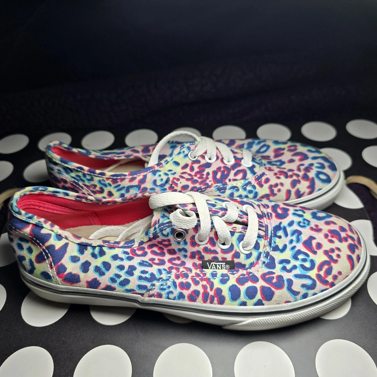Scarpe Vans Colori Arcobaleno Stampa Leopardata Ragazza Ragazzo Bambino Taglia 3 5 Multicolore
