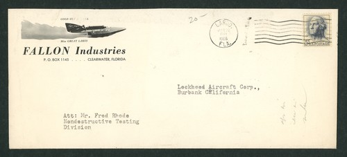 Fallon Industries Signed Vintage Letter by Owner Fallon w/Envelope (1966) - Picture 2 of 2